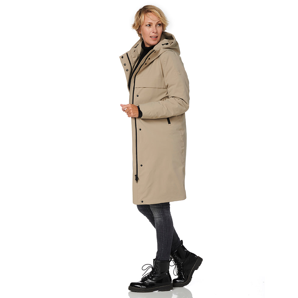 Winterjas Boston beige zij happy rainy days