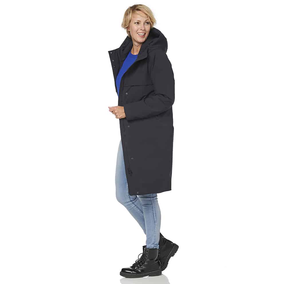 Winterjas Boston blue graphite zij happy rainy days