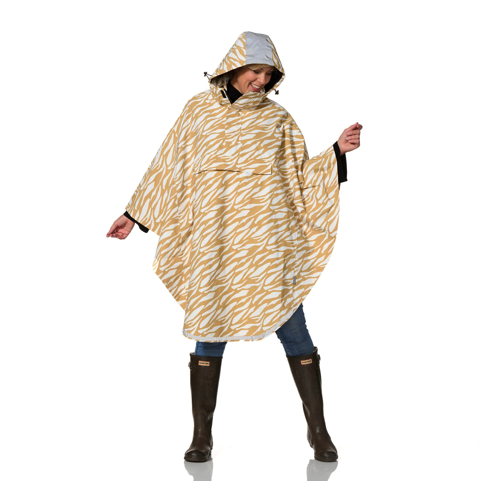 Regencape zebra beige wit Happy Rainy Days 
