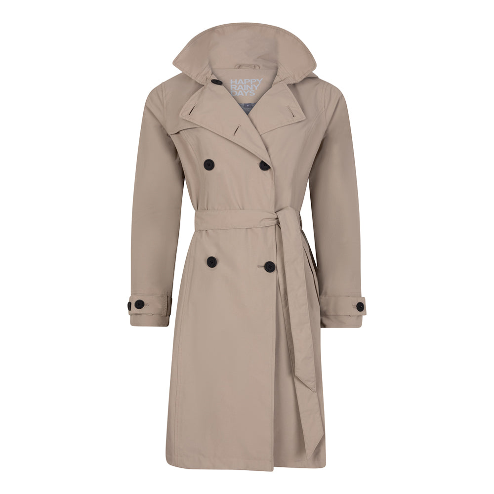 Beige waterdichte trenchcoat