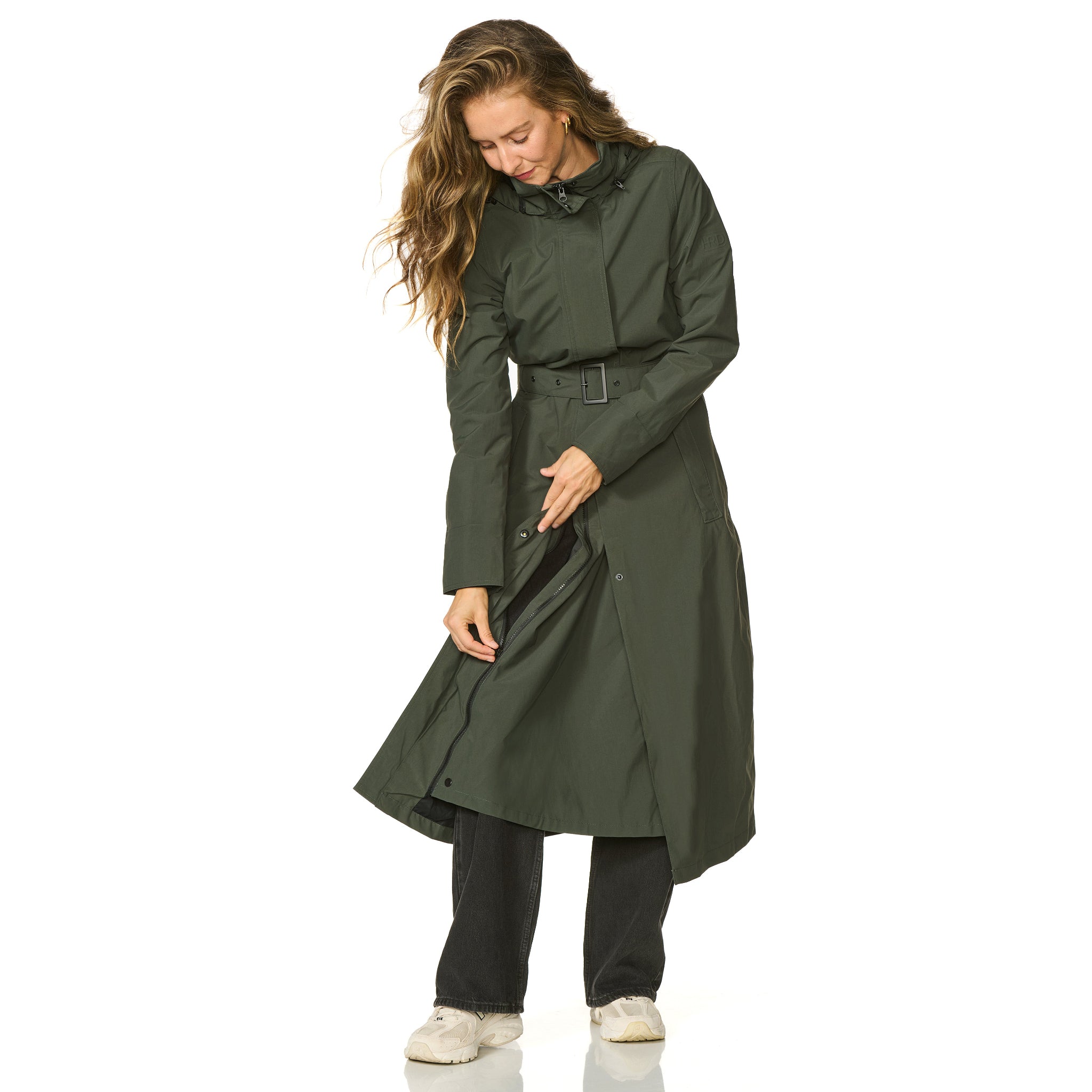 Lange Regenjas Dames donkergroen Montreal Happy Rainy Days