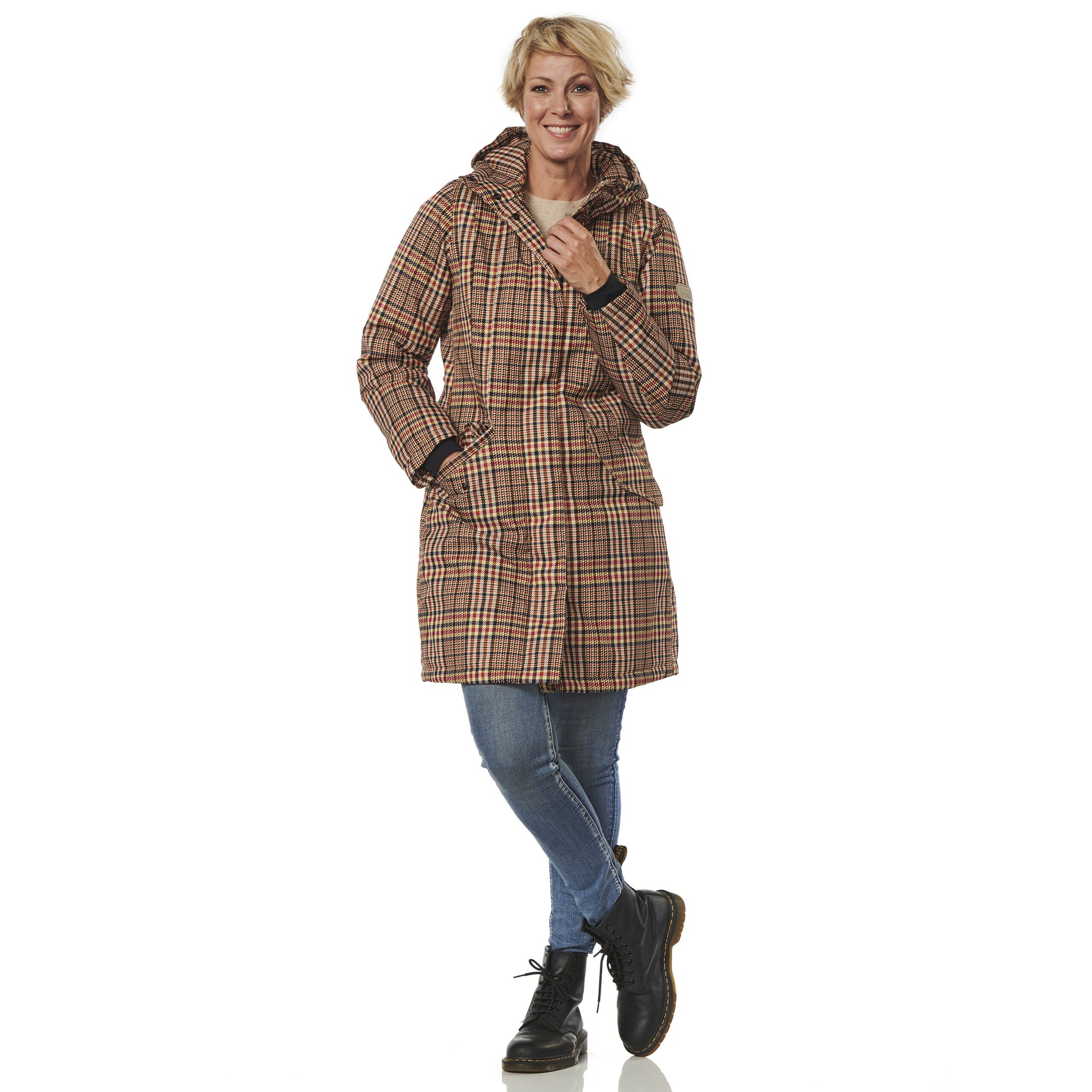 Winterjas Orlando ruit voor dicht happy rainy days