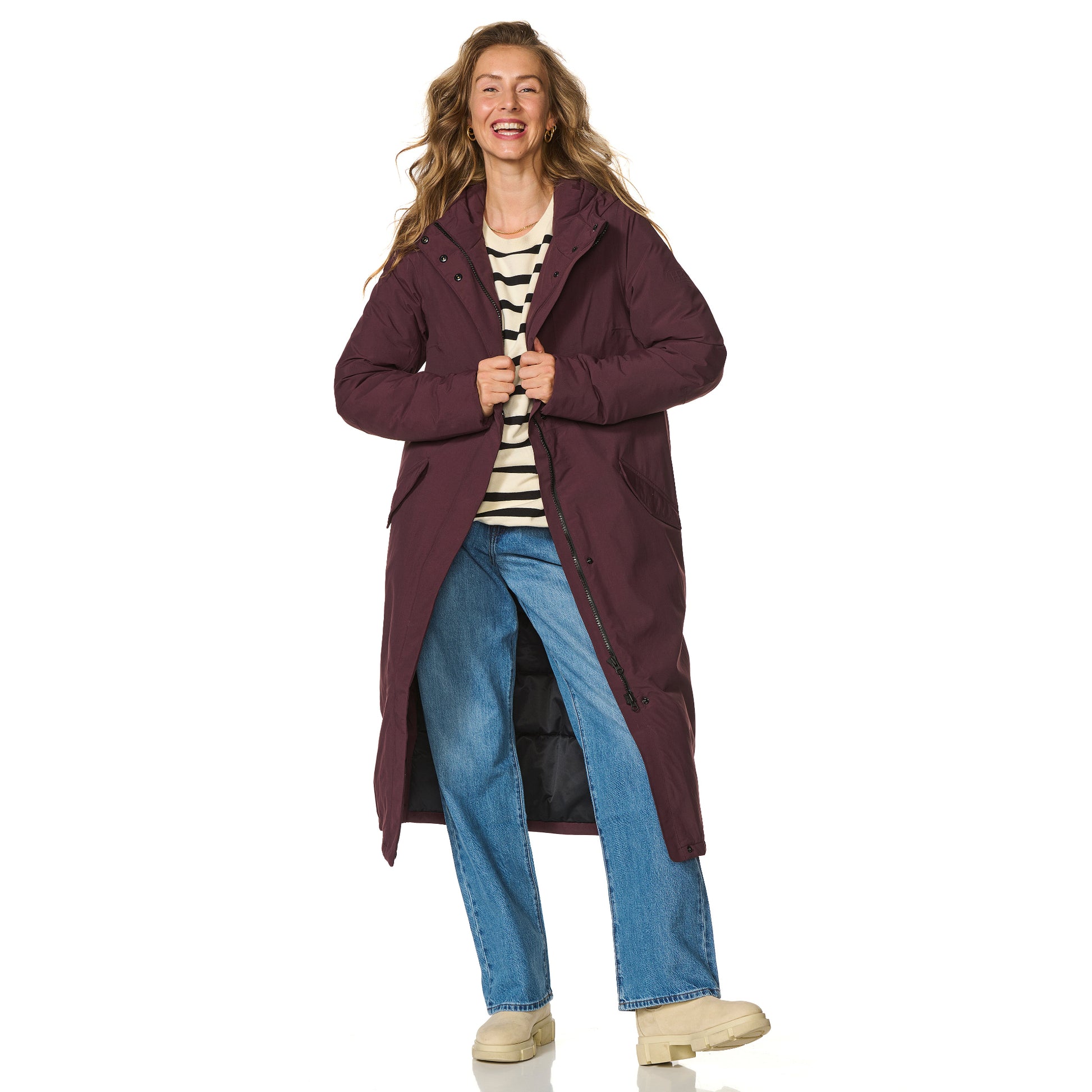 Winterjas Vancouver burgandy happy rainy days