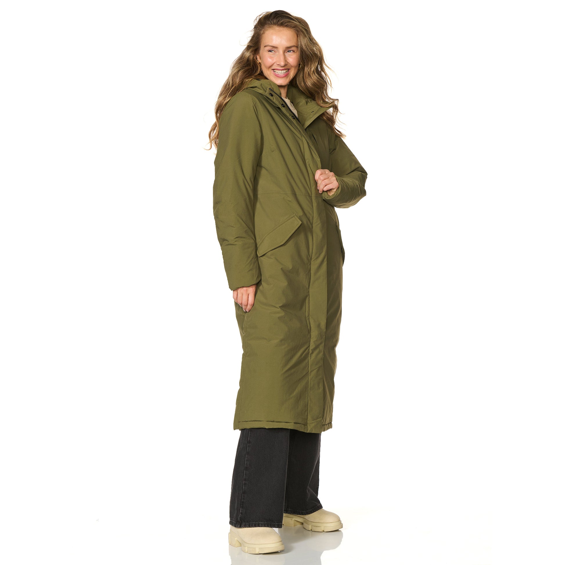 Winterjas Vancouver olijfgroen happy rainy days